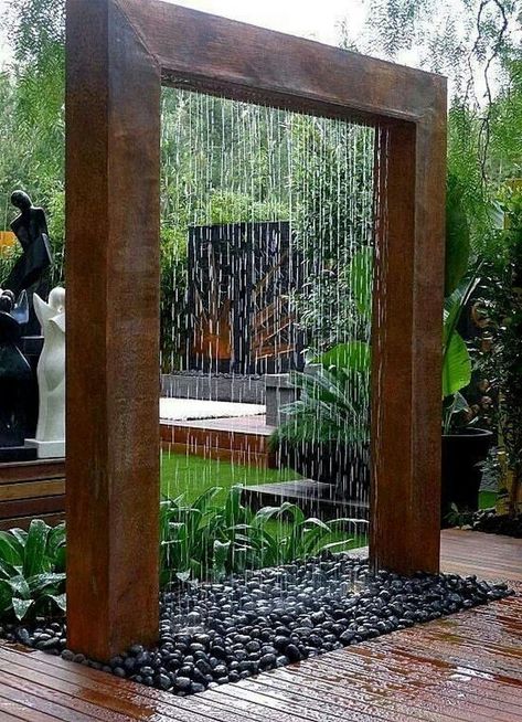 Taman Air, Eksterior Modern, Backyard Water Feature, Waterfalls Backyard, Desain Lanskap, Water Fountains Outdoor, Kraf Diy, Outdoor Fountain, التصميم الخارجي للمنزل