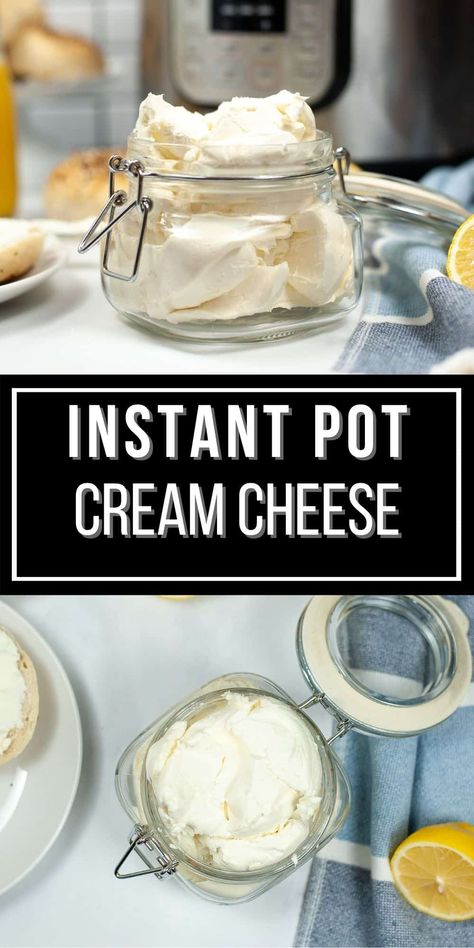 This Instant Pot Homemade Cream Cheese is so creamy, easy, fresh and delicious you will never want to buy it again. Instant Pot Cream Cheese, Ice Cream Aesthetic, Cheese Recipes Homemade, Cheese Making Recipes, Cream Cheese Recipe, Cream Donut, Goat Milk Recipes, Cream Sauce Pasta, Homemade Cream Cheese