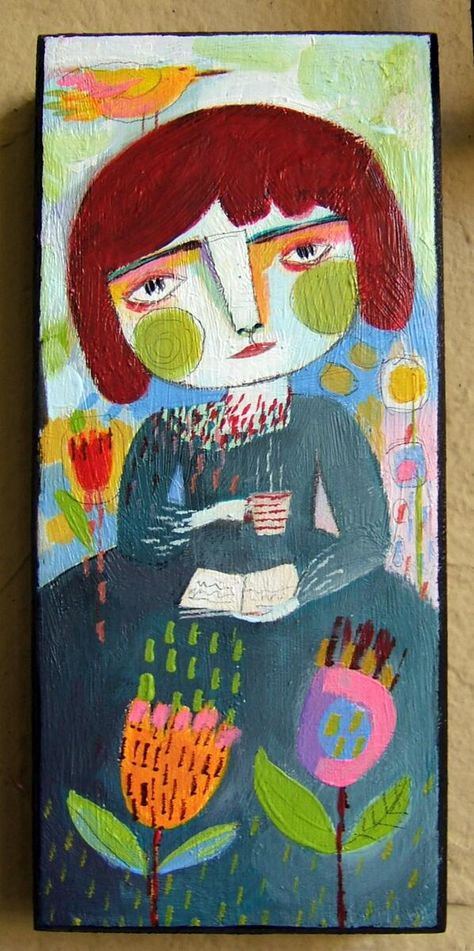 Danita Art, Passion In Life, Write Poetry, Naive Painting, Head Art, Good Read, Whimsical Wall Art, Painted Faces, Art People