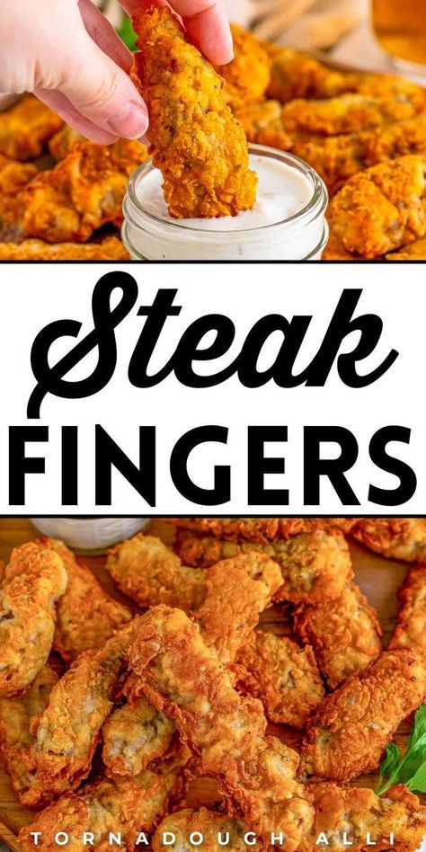 These steak fingers from Tornadough Alli make a delicious appetizer or main dish on any night! They are crispy, tender, hand-breaded, and fried to perfection. Because they use simple ingredients, you’ll want to make them over and over again. Try these today! Steak Fingers, The Best Steak, Mini Pizzas, Finger Foods Easy, Best Steak, Best Appetizers, Steak Recipes, Yummy Appetizers, Food Waste