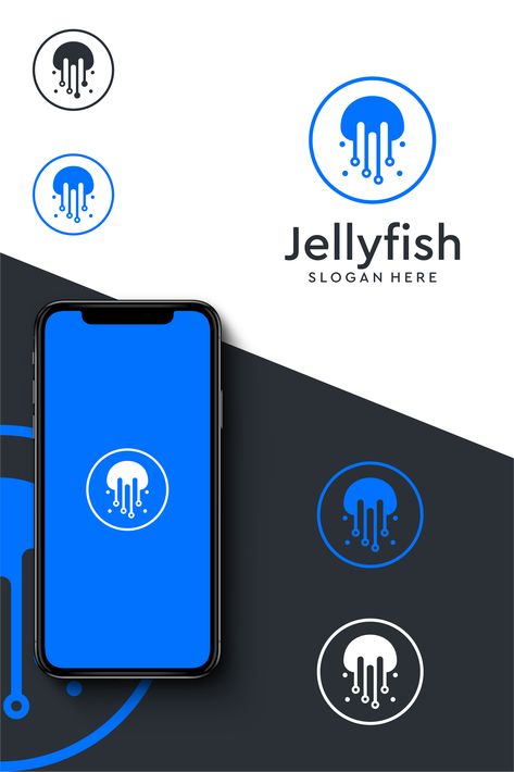 Jellyfish Logo, Vietnamese Clothing, Brand Advertising, Simple Business Cards, Fish Logo, Pet Logo Design, Logo Design Template, Animal Logo, Modern Logo