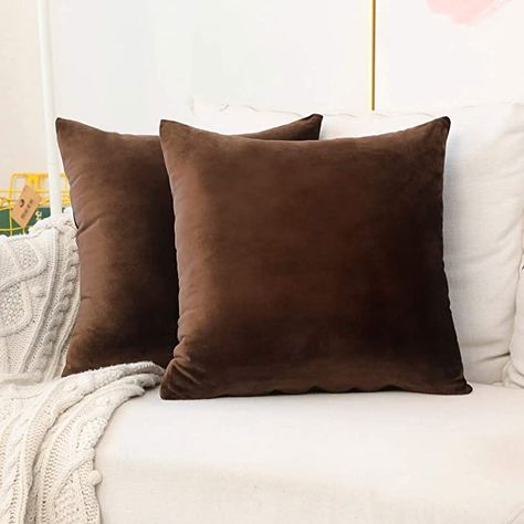 Couch Bench, Pillows For Sofa, Black Couches, Brown Throw Pillow, Brown Throw Pillows, Brown Pillow, Sofa Cotton, Simple Sofa, Brown Home Decor