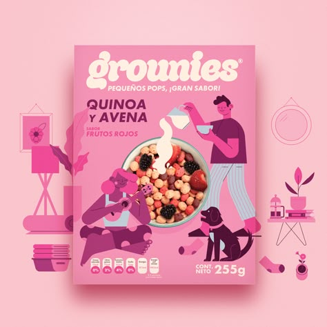 Cereal Design, Cereals Packaging Design, Bakery Packaging Design, Cereal Packaging, Candy Packaging, Cool Packaging, Branding Design Packaging, Graphic Design Packaging, Box Mockup