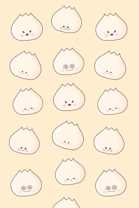 Cute dumplings are a trendy and playful gift idea that's perfect for any occasion. Their adorable face expressions and kawaii designs are perfect for those who love cute and cuddly things. Discover the charm of cute dumplings here. Dumpling Wallpaper, Kawaii Dumpling, Cute Dumpling, Korean Kawaii, Cute And Cuddly, Kawaii Illustration, Anime Crafts, Kawaii Design, Face Expressions