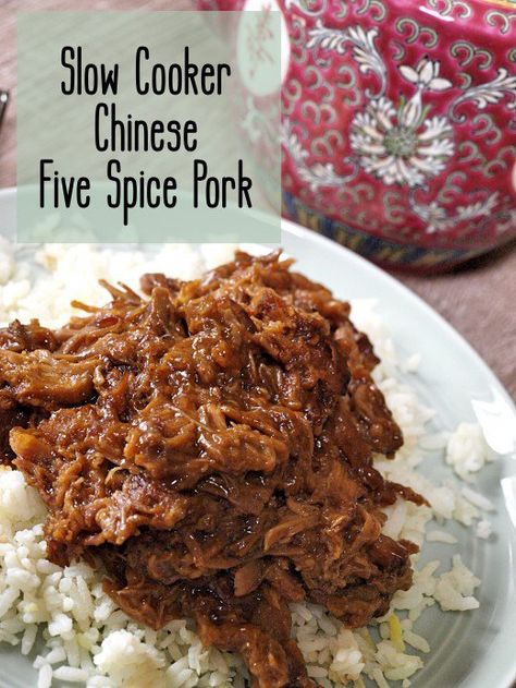 Chinese Slow Cooker Recipes, Chinese Five Spice Pork, Five Spice Recipes, Slow Cooker Chinese, Five Spice Pork, Chinese Five Spice, Pork Shoulder Recipes, Slow Cooker Lamb, Slow Cooked Pork