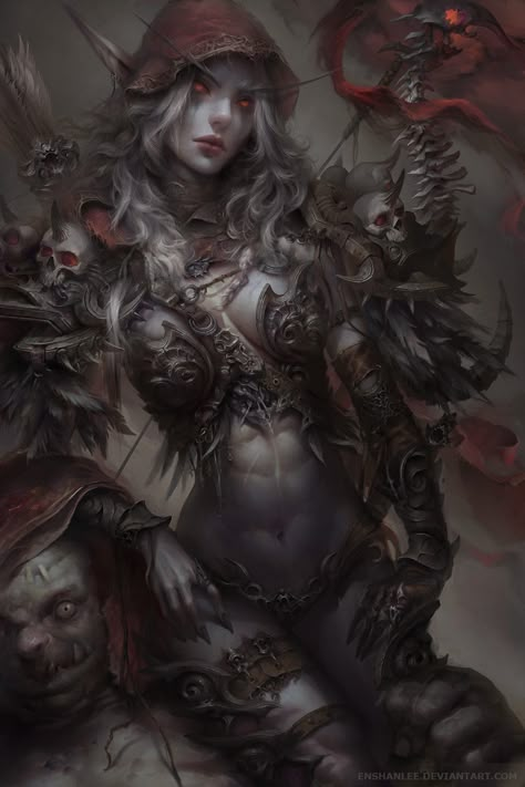 Sylvanas Windrunner, Warcraft Art, Dark Elf, World Of Warcraft, Dark Fantasy, Game Art, Video Game, Elf, Fantasy Art