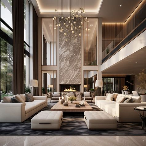 Spacious Living Room Designs, Interior Mansion Design, Very Big Living Room, Modern Architecture Living Room, Luxury Elegant Living Room, Big Living Room Designs Modern Luxury, Living Room Big Luxury, Big Living Room Ideas Luxury, Big House Interior Design