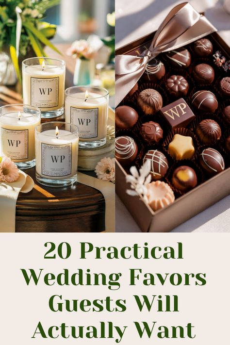 20 Wedding Favors Guests Will Actually Use and Enjoy Thoughtful Wedding Favors, Wedding Guest Favors Ideas, Guest Favors Ideas, Wedding Guest Favors, Unusual Wedding Favours, Practical Wedding Favors, Engagement Candle, Guest Favors, Favors Ideas