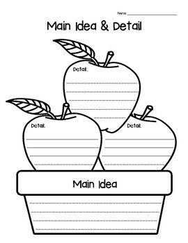 Jump into fall and reading comprehension with this apple graphic organizer. Whether you are celebrating fruit or fall, this graphic organizer is sure to be fun. Use it to help pull out main idea and detail when reading a fall or apple story or you can use it to help students brainstorm a fall story about apples. Blank Mind Map, Brainstorming Graphic Organizer, Graphic Organizer For Reading, Welcome To School, English Activities For Kids, Reading Anchor Charts, Spanish Teaching Resources, Classroom Art Projects, One Word Quotes