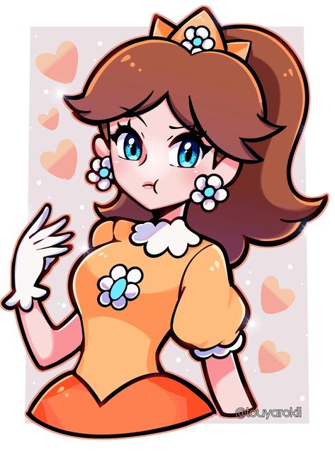 Daisy And Peach, Super Mario Smash Bros, Mario Princess Daisy, Oc Sheet Character Design, Luigi And Daisy, Daisy Drawing, Super Princess Peach, Super Mario Princess, Super Princess