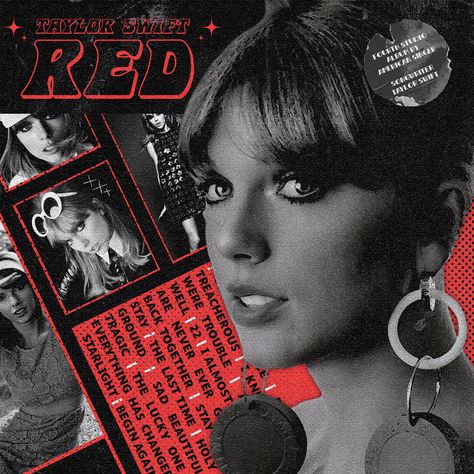 Album Redesign, Taylor Swift Vinyl, Feather Earrings Diy, Taylor Swift Red Album, Everything Has Change, Taylor Swift Red, Album Cover Design, Taylor Swift Album, Red Vintage