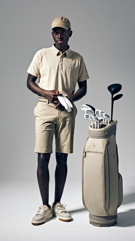 Golf Studio Photoshoot, Golf Style Men, Golf Senior Pictures, Golf Shoot, Golf Photoshoot, Golf Studio, Golf Uniform, Golf Swag, Mens Golf Fashion