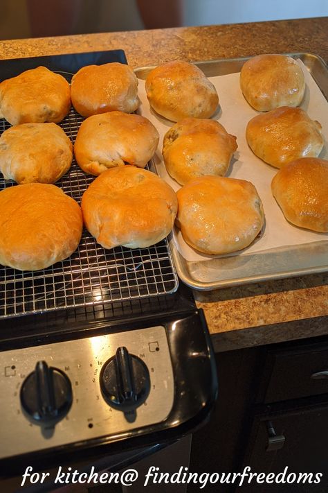 Kansas – Finding Our Freedoms Bierocks Recipe Easy, Texas Rolls, Runzas Recipe, Rhodes Rolls Recipes, Bierocks Recipe, Stuffed Rolls, Rhodes Rolls, German Food Authentic, Frozen Dinner Rolls