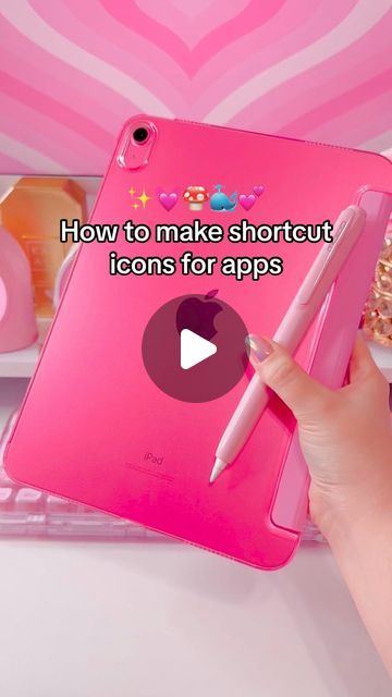 @lightpinkdream on Instagram: "How to create app icons on your iPad using shortcuts 🩷  #pink #desksetup #pinkdesksetup #pinkipad #apple #studygram #ipadtips #ipad10 #ipad #ipadpro #ipadair  pink, desk setup, pink desk setup, pink iPad, Apple, study gram, iPad tips, iPad 10, iPad, iPad Pro, iPad Air" Apple Ipad Wallpaper Backgrounds, Cute Wallpaper For Ipad Pro, Ipad For Studying, Cute Backgrounds Ipad, Ipod Hacks, Apps To Download On Ipad, Apps You Need On Your Ipad, Pink Ipad Background, Wallpaper For Ipad Air