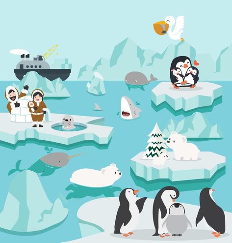 conjunto de dibujos animados lindo paisaje del polo norte Arctic Landscape, Vector Character Design, Yay Images, Vector Character, North Pole, Cute Cartoon, Vector Free, Vector Illustration, Royalty Free