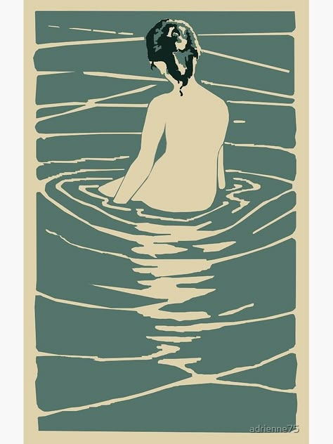 Mid Century Modern Artwork, Japanese Woodcut, Woodcut Prints, Woodcut Art, Japan Illustration, Illustration Kunst, Water Illustration, Lino Printing, Image Nature