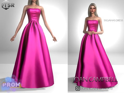 The Sims Resource - Sylvanas Dress Sims4 Prom Dress Cc, Sims 4 Red Carpet Cc, Sims 4 Cc Formal Wear, Sims 4 Party Cc Clothes, Sims 4 Cc Prom, Sims 4 Cc Formal Clothes, Sims 4 Party Outfits, Barbie Sims 4, Sims 4 Dresses Formal