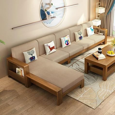 L Shaped Sofa Designs, Sofa Design Wood, Luxury Sofa Design, Wooden Sofa Set Designs, Wooden Sofa Designs, Corner Sofa Design, Modern Sofa Living Room, Sofa Bed Design, Living Room Sofa Set