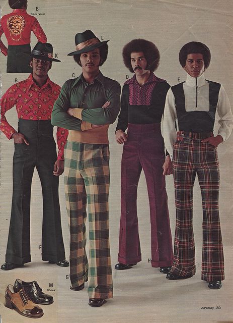 The Pimp Collection from JC Penney, 1973 70s Black Fashion, 1970s Mens Fashion, 70s Fashion Men, Look Disco, 70s Mens Fashion, 70s Mode, 1970s Men, Western Outfits Men, Super Fly