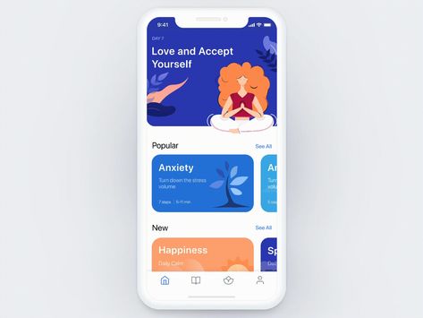 Application Ui Design, Graphing Functions, Ui Design Mobile, Meditation App, Meditation Apps, App Design Inspiration, Health App, Ui Design Inspiration, App Ui Design