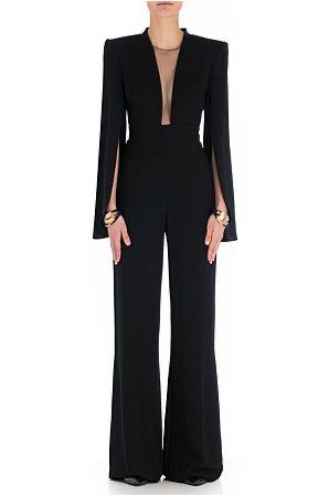 Formal Jumpsuit With Sleeves, Outfit Grado, Glam Style Outfits, Gala Party, Elegant Outfit Classy, Formal Jumpsuit, Jumpsuit Elegant, Woman Suit Fashion, Total Black