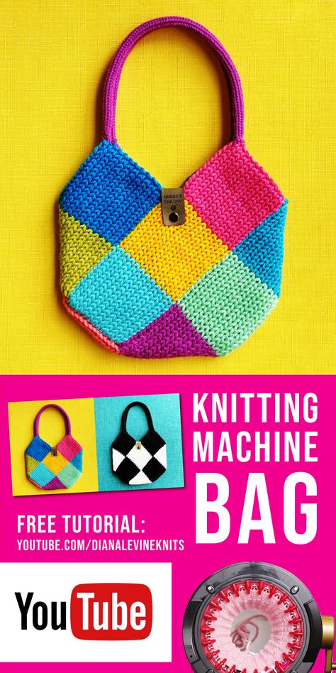 Addi Knitting Machine Stitches, Round Knitting Machine Projects, Addi Knitting Machine Socks, Addi Egg Knitting Machine Projects, Knitting Machine Bag Pattern, Centro Knitting Machine Patterns, Easy Knitting Machine Projects, Sentro Knitting Machine Blanket Patterns Free, Knitting Machine Ornaments