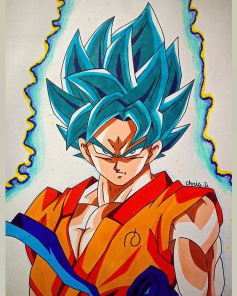 Naruto Drawings With Color, Goku Drawing With Color, Goku Colour Drawing, Naruto Drawings Color, Anime Drawing Coloured, Goku Drawing Color, Goku Drawing Sketch, Goku Art Drawings, Drawing Of Goku