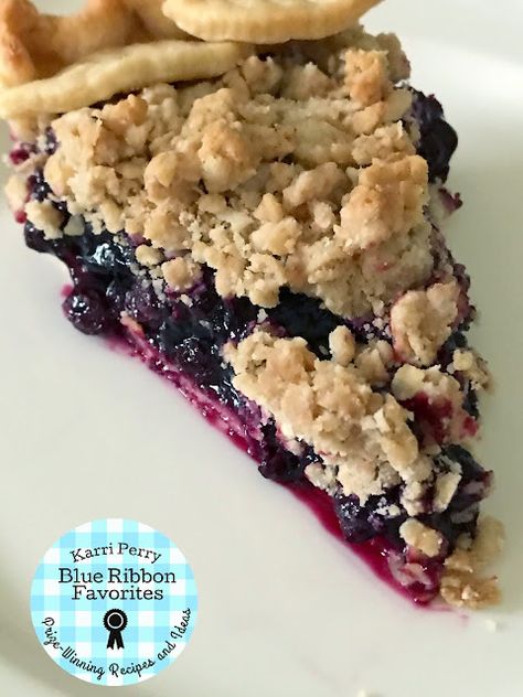 Blueberry Crumble Pie, Blue Ribbon Recipes, Crumble Pie, Blueberry Crisp, Pie Pie, Pie Crumble, Pie Day, Blueberry Crumble, Fruit Pie