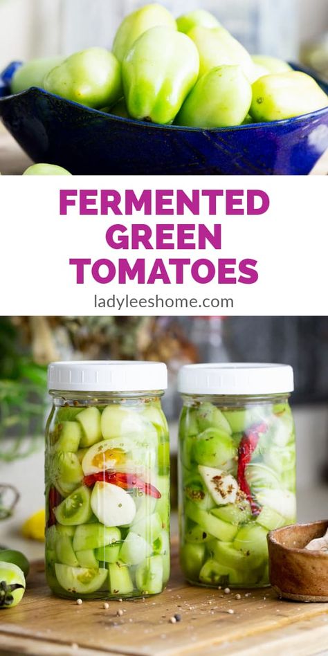 Green Tomato Pickles, Health Benefits Of Tomatoes, Pickled Green Tomatoes, Freezing Vegetables, Easy Canning, Green Tomato Recipes, Dried Peppers, Fermentation Recipes, Green Cherries