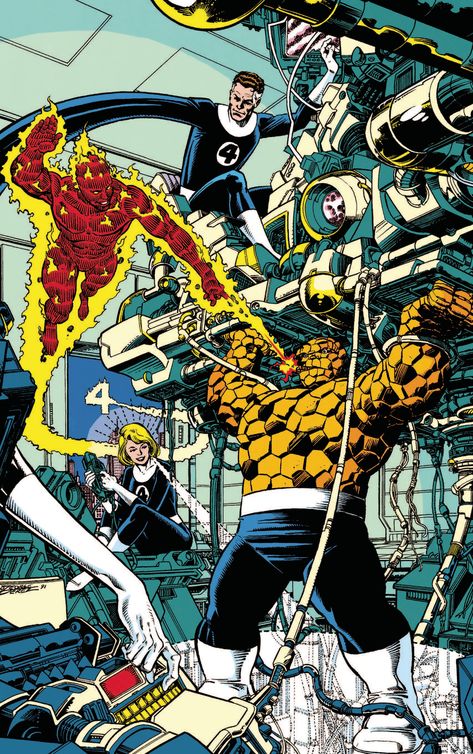 Fantastic Four by George Perez Fantastic Four Marvel, Fantastic Four Comics, Mister Fantastic, Fantastic 4, George Perez, Comic Book Panels, Comic Book Artwork, Arte Dc Comics, Marvel Comic Universe