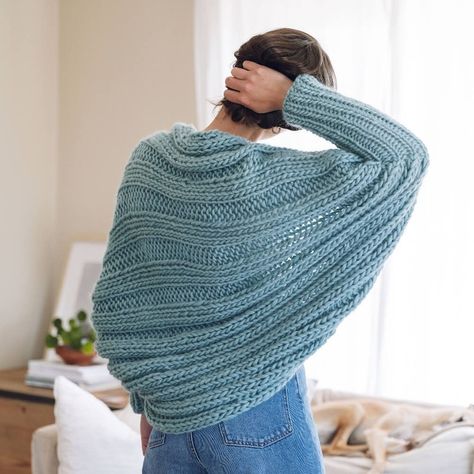 Easy Pattern Alert! Knit a ‘Shrug it Off Shawl’ Cardigan by Lauren Aston Designs - KnitHacker Shrug Knitting Pattern Free, Crochet Ponytail Hat Pattern, Ponytail Hat Pattern, Shrug Knitting Pattern, Ponytail Hat Crochet, Ponytail Hat, Shawl Cardigan, Purl Stitch, Elegant Themes