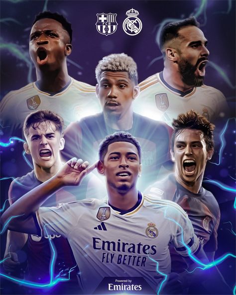 Real Vs Barca, Champions League Poster, Real Madrid Vs Barcelona, Madrid Vs Barcelona, Real Madrid Pictures, Real Madrid Win, Barcelona Vs Real Madrid, Real Madrid Champions League, Soccer Event