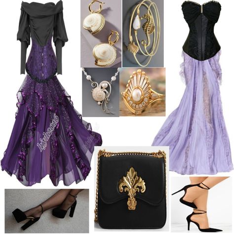 Ursella Costume, Vanessa Ursula Costume, Ursula Vanessa Costume, Ursula Outfit Ideas, Ursula Bounding, Ursula Costume Disney Bounding, Disney Bounding Ursula, Ursula Human Costume, Women’s Ursula Costume