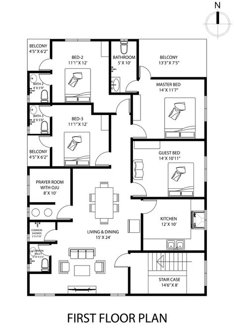 Dormetry Design Plan, Autocad House Plan With Dimensions, 2d Autocad Plan, Autocad Floor Plan With Dimensions, Autocad Plan With Dimension, Autocad Drawing Floor Plans, 2d Plan Autocad, Autocad Plan, 3 Bedroom Home Floor Plans