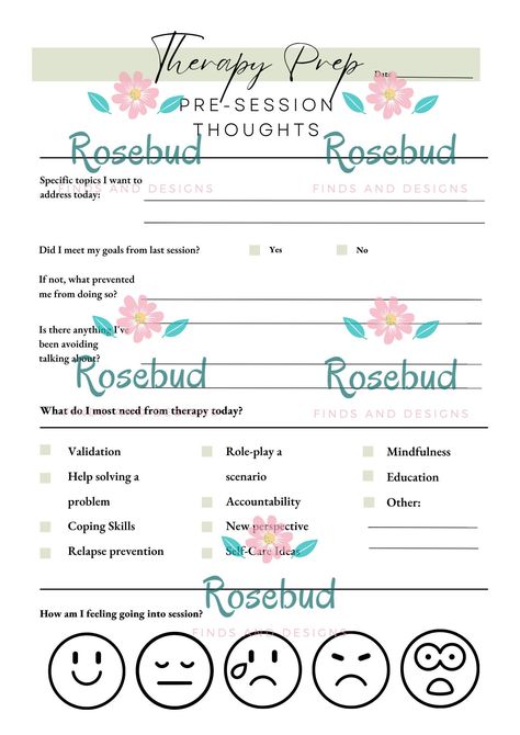 Never reply "Uhhhm...." to your therapist again.  Prep for your next session by gathering your thoughts, feelings, and goals in one place.  Go into therapy sessions prepared and ready to do the work! This handout helps you get the most out of each session and keeps you on track.  This is a DIGITAL DOWNLOAD. You will receive a pdf (without my logo) after purchase. For personal use only.  --- Therapy Prep Handout | Therapy Worksheets | Pre-Session Preparation | Therapy Client Handout | Journaling Pre Therapy Questions, First Session Therapy Ideas, Goals For Therapy, Therapy Sheets, Therapy Handouts, Life Coaching Worksheets, Therapy Questions, Life Coach Business, Relapse Prevention