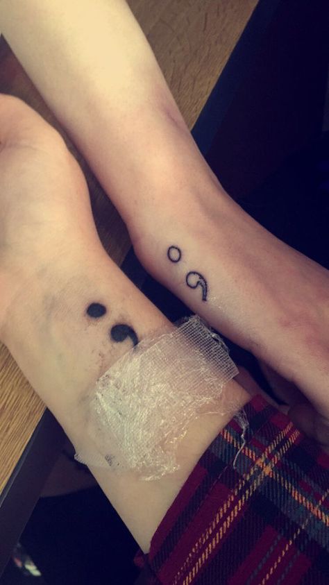 Semicolon tattoo  Ying&Yang #senicolon #tattoo #yingyang #wrist Ying Yang Tattoo, Tattoo Finger, Yang Tattoo, Semicolon Tattoo, Ying Yang, Finger Tattoos, Future Tattoos, Paw Print Tattoo, Tattoos For Women