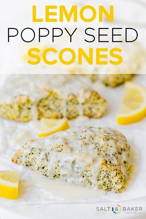 Lemon Poppy Seed Scones, Tea Treats, Lemon Poppyseed Bread, Scone Recipes, Hp Sauce, Scones Recipe Easy, Lemon Scones, Homemade Scones, Lemon Poppy Seed