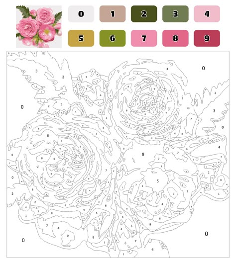 Flowers Advanced Color By Numbers Coloring Page Printable Colour By Numbers For Adults Flowers, Flower Color By Number, Advanced Color By Number, Printable Color By Number For Adults, Paint By Numbers For Adults, Color By Number Printable Free Adult, Color By Number Flowers, Colour By Numbers For Adults, Adult Color By Number Free Printables