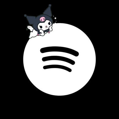 Kuromi Twitter Icon, Kuromi Spotify Icon, Kuromi Icon Black Background, Cute Kuromi Icons For Apps, Kuromi Phone Icons, Kuromi Listening To Music, Kuromi Themed Phone, Sanrio App Icons Kuromi, Kuromi Phone Theme