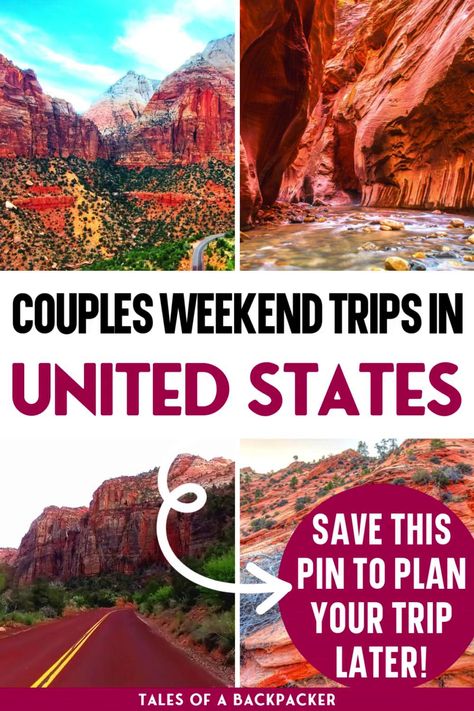 Explore the best wallet-friendly destinations in the United States that are perfect for couples! We've got hidden gems and insider tips on how to enjoy a romantic weekend away without spending a fortune. Our guide to cheap weekend getaways in the US has top cities that won't break the bank so save this pin and start planning your affordable escape with your loved one this year! 
Cheap Weekend Getaways in the USA | Budget Travel Destinations | Travel Ideas | Couples Travel Tips
#usdestinations #t Weekend Trips For Couples, Vacation Destinations In The Us, Cheap Vacation Destinations, Cheap Weekend Getaways, Us Bucket List, Best Us Travel Destinations, Trips For Couples, Weekend Getaways For Couples, Couples Weekend