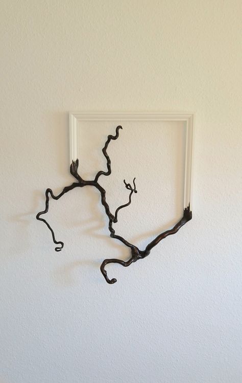 Frame Sculpture, Driftwood Frame, Natural Branches, Branch Art, Driftwood Wall, Driftwood Wall Art, Wall Art Frame, Paper Plants, Handmade Frames