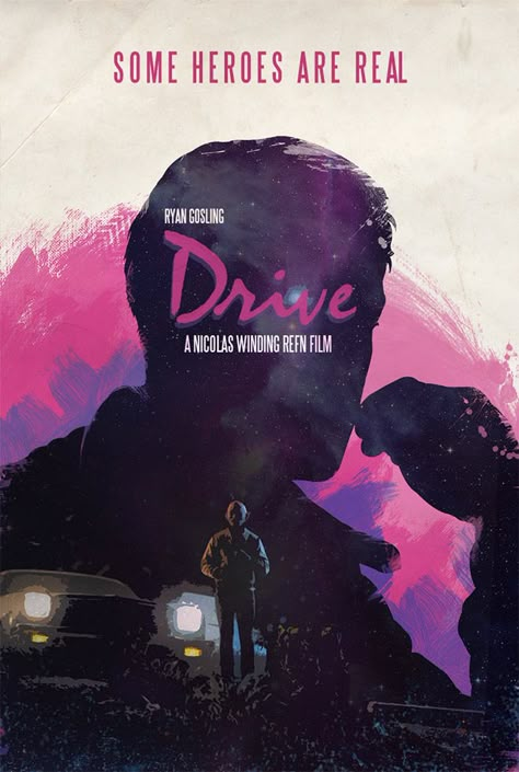 30 Cleverly Illustrated Posters with Double Exposure Effects Drive Movie Poster, Drive Movie, Drive Poster, Film Posters Art, Movie Artwork, Best Movie Posters, Septième Art, The Jungle Book, Movie Posters Design