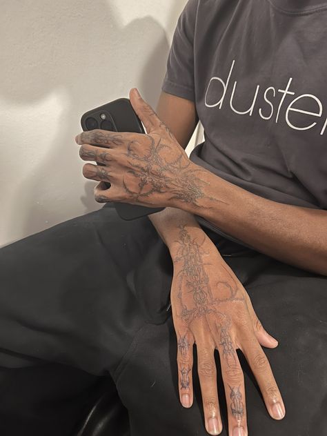 Men Hand Tattoos, Dark Skin Tattoo, Black Men Tattoos, Duality Of Man, Arm Tats, Sigil Tattoo, Hand Tats, Neck Tattoo For Guys, Writing Tattoos