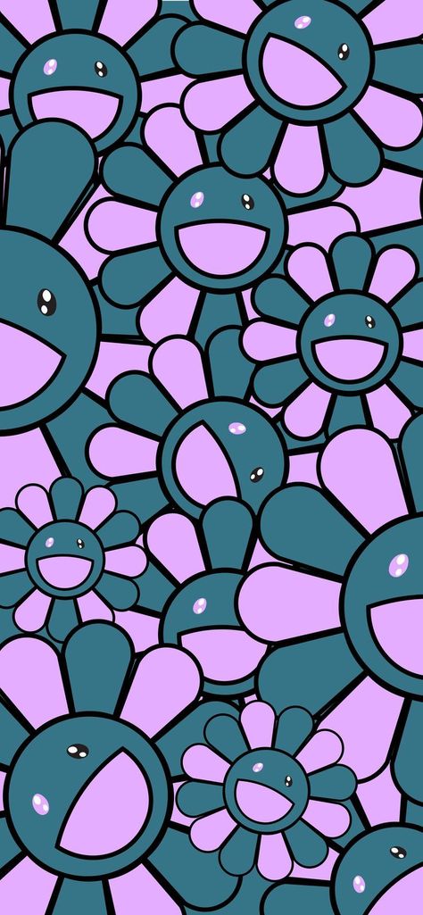 Purple Bape Wallpaper, Takashi Murakami Wallpaper Aesthetic, Takashi Murakami Flower Wallpaper Iphone, Kaws Lockscreen, Jaws Wallpaper, Purple Kaws, Kaws Purple, Bape Wallpaper, Kaws Iphone Wallpaper