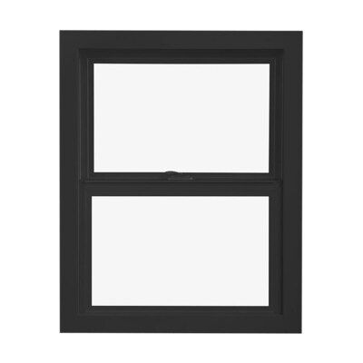 Pella Impervia Fiberglass Replacement Black Exterior Single Hung Window (Rough Opening: 36-in x 48-in; Actual: 35.5-in x 47.5-in) at Lowes.com Single Hung Window, Half Screen, Single Hung Windows, Roll Forming, Glass Insulators, Solar Heating, Wood Windows, Mesh Screen, Black Exterior