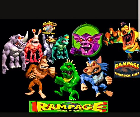 Rampage Game, Silverback Gorilla, Childhood Games, Retro Video Games, Video Game Characters, Christian Art, Godzilla, Game Character, Full Movies