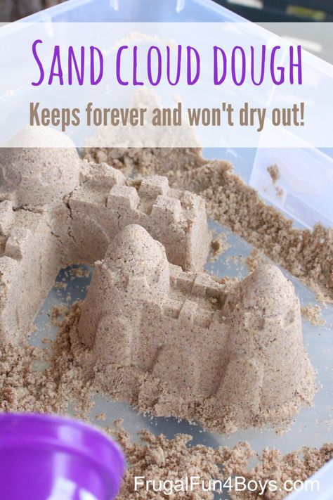 How To Make Sand, Sand Dough, Sands Recipe, Cloud Dough, Sand Cloud, Sand Play, Messy Play, Games For Toddlers, Summer Activities For Kids