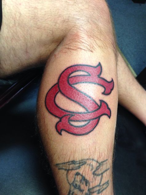 South Carolina sc tattoo. Ask for joker at 7sinstattoo.com South Carolina Tattoo Ideas, Sc Tattoo, South Carolina Tattoo, Carolina Tattoo, Baseball Tattoos, Crazy Tattoos, C Tattoo, Arm Band Tattoo, Weird Tattoos