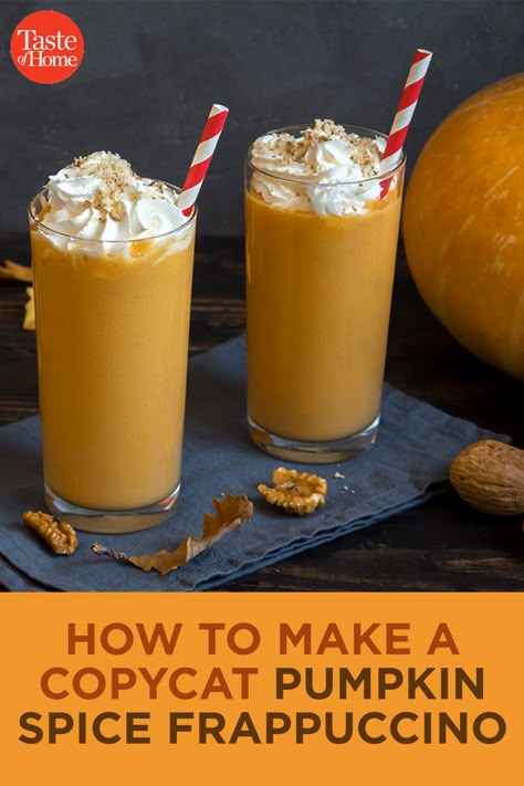 How to Make a Copycat Starbucks Pumpkin Spice Frappuccino Pumpkin Frappuccino Starbucks Recipe, Pumpkin Frappuccino Starbucks, Pumpkin Frappe Recipe, Pumpkin Spice Frappuccino Recipe Starbucks, Pumpkin Pie Frappuccino Starbucks, Starbucks Pumpkin Spice Frappuccino, Pumpkin Spice Frappe Recipe, How To Make A Pumpkin Spice Frappuccino From Starbucks, How To Make Pumpkin Spice Frappuccino