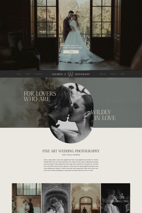 Showit Website Template for Wedding Photographers and Elopements with a more dark and moody style. Wedding Websites Inspiration, Photographer Website Template, Photography Portfolio Website Design, Wedding Venue Website, Moody Website Design, Photography Website Design Inspiration, Wedding Website Inspiration, Wedding Website Ideas, Romantic Website Design